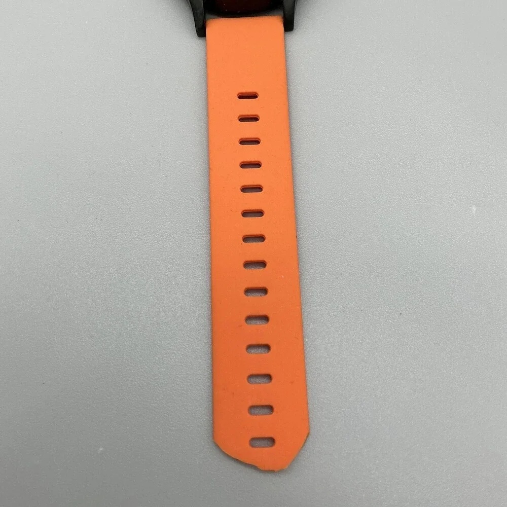 Timex Expedition Mens Watch 43mm Black Dial Orange Silicone Indiglo Date WR 50M